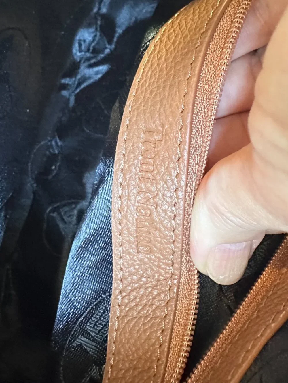 Trent Nathan Violetta Genuine Leather Tan Crossbody Saddle Bag